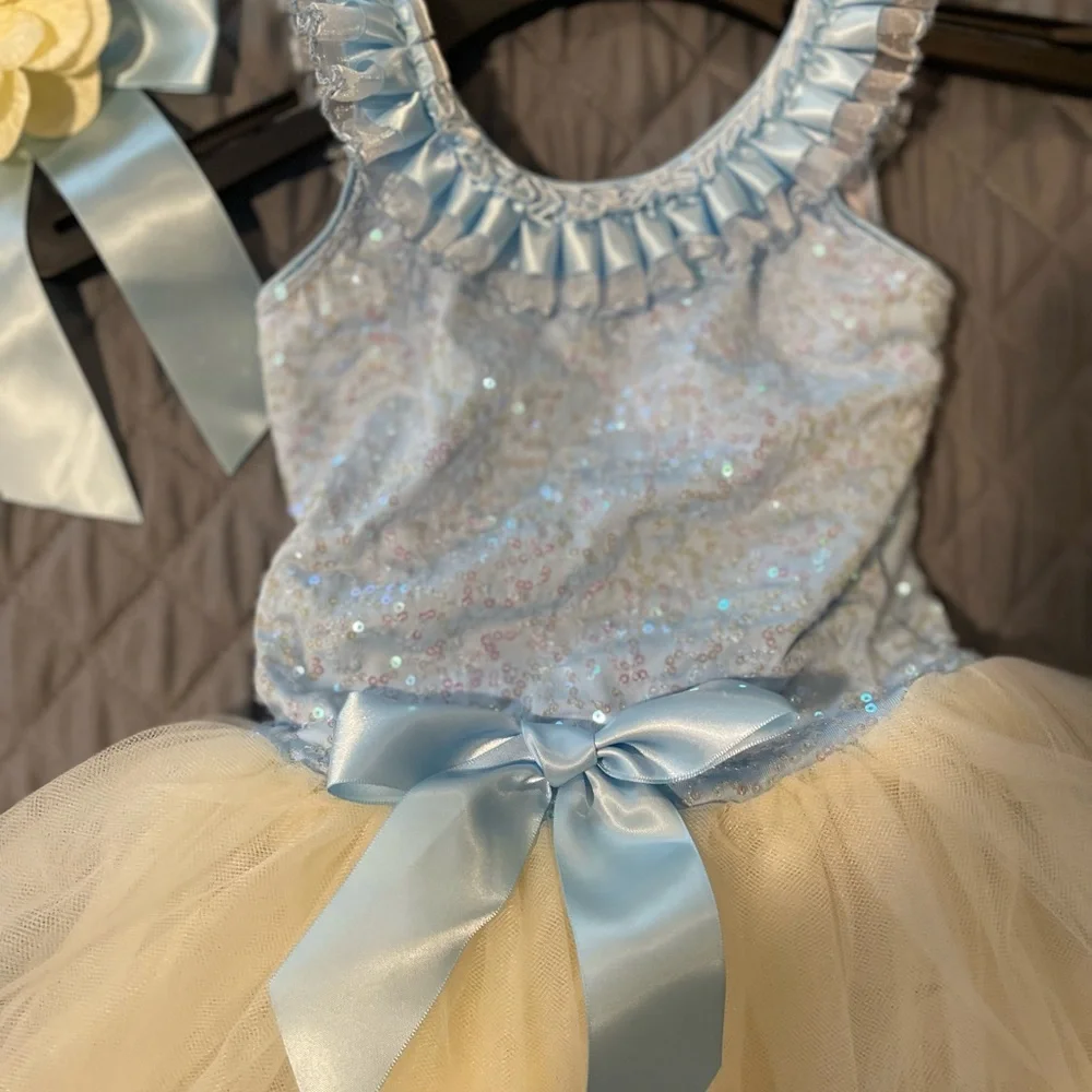 Revolution Light Blue and Cream Dance Costume
